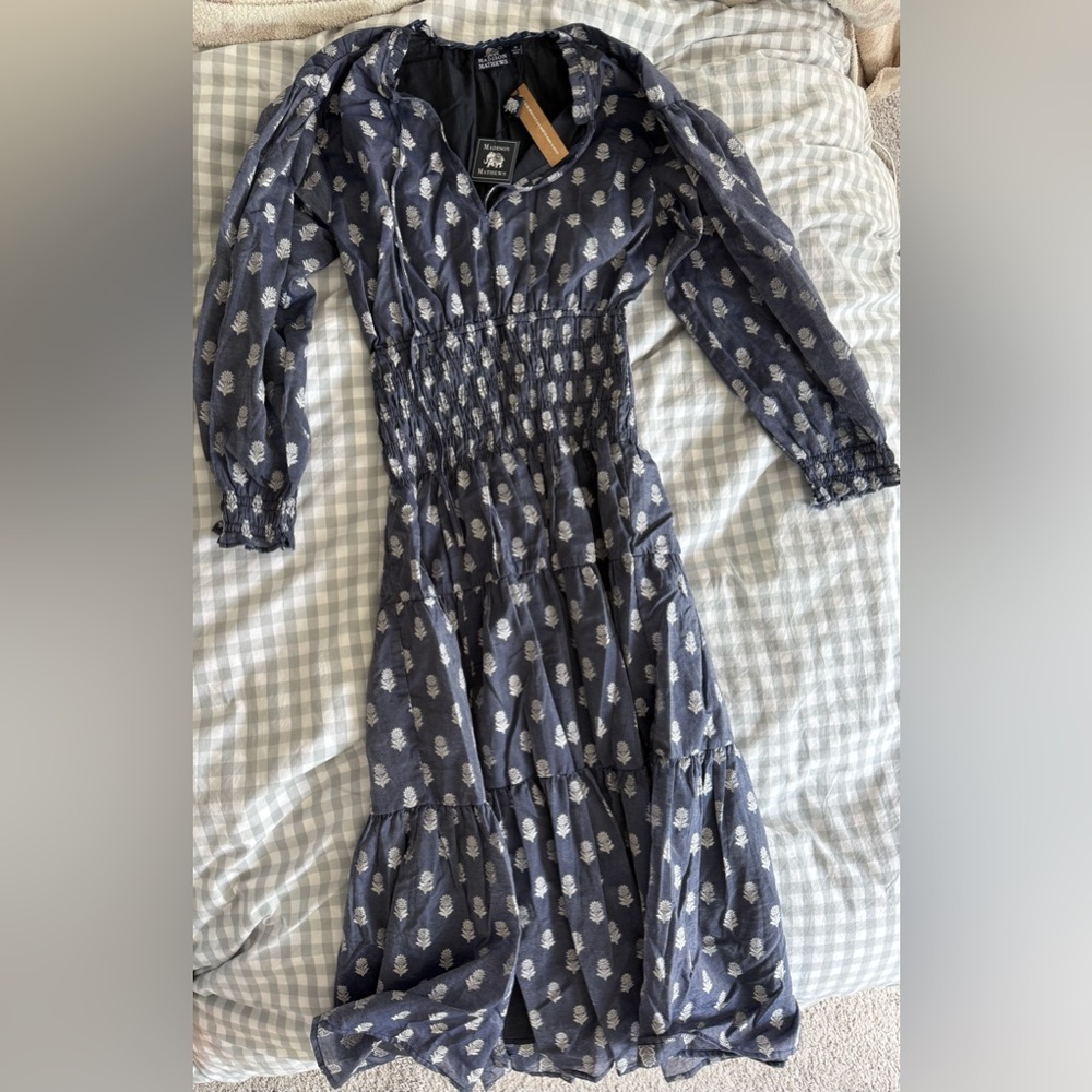Madison Mathews floral maxi dress